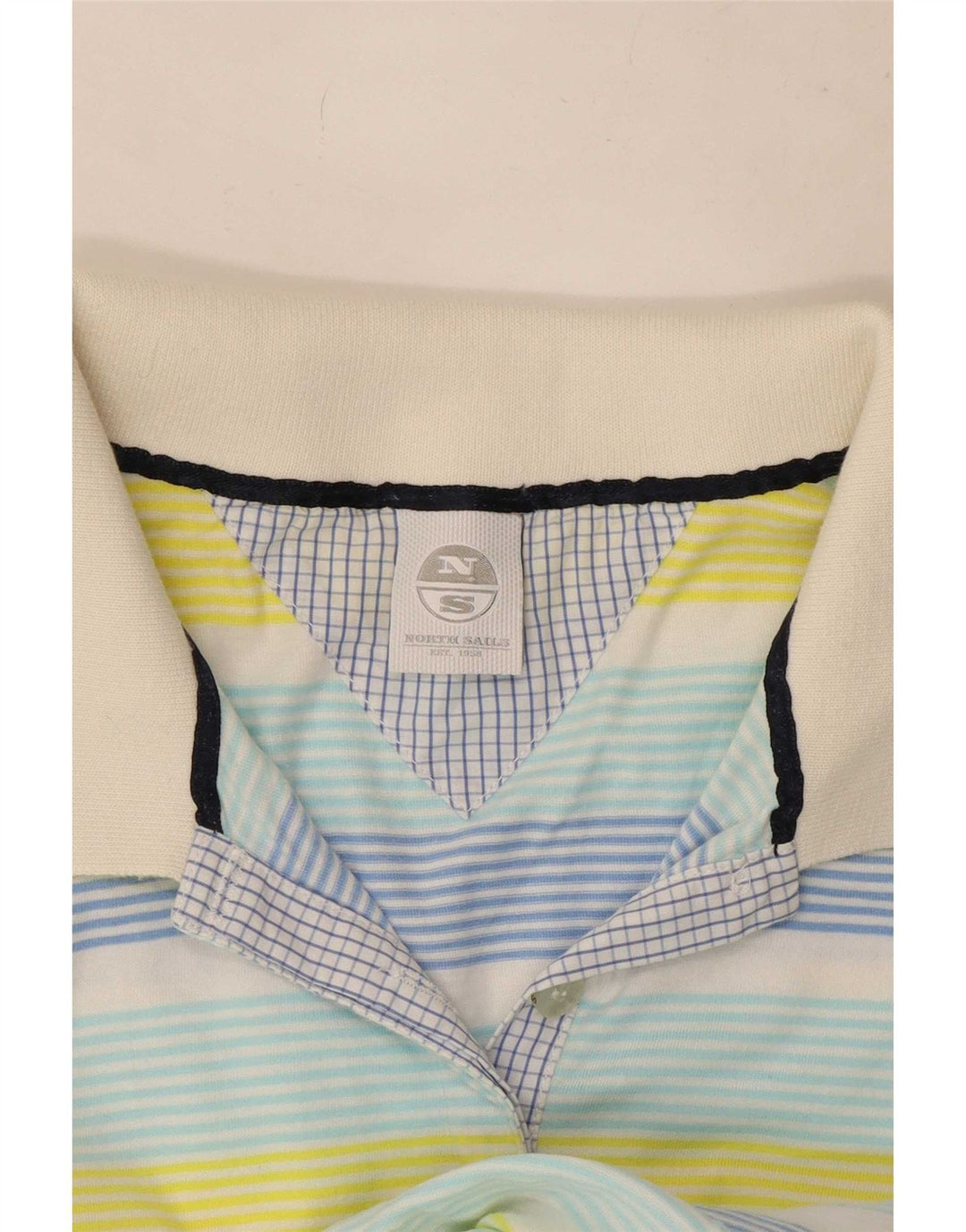 Camisa polo feminina North Sails UK 12 algodão listrado multicolorido médio
