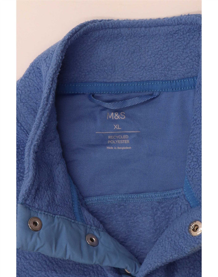 Suéter masculino de lã com gola redonda Marks & Spencer XL azul colorblock