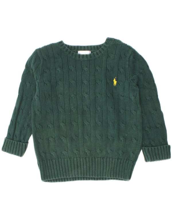 Suéter Ralph Lauren para bebês meninos com gola canoa 18 a 24 meses algodão verde