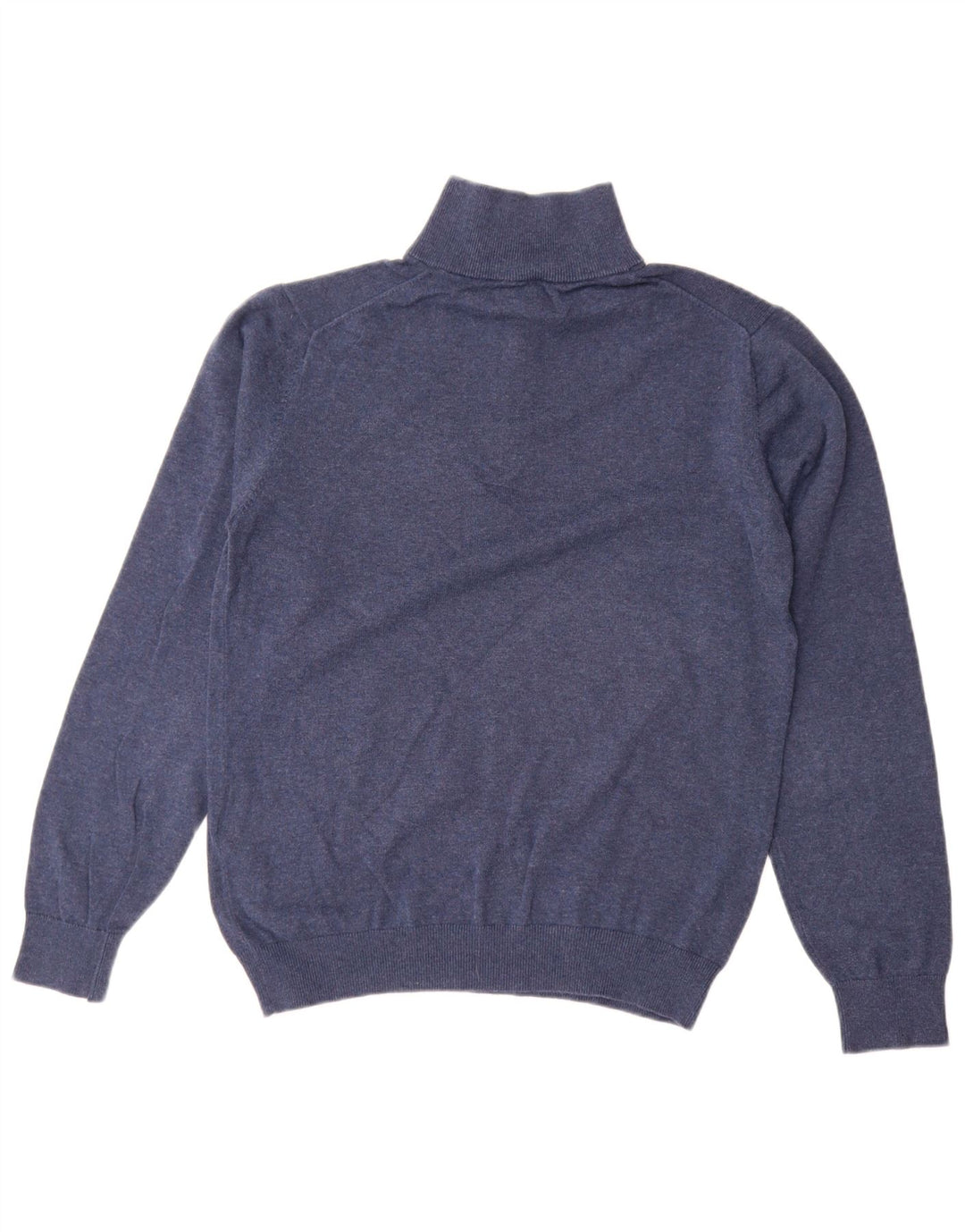 Suéter masculino Gant com zíper e gola pequena de algodão azul