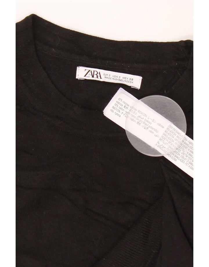 Suéter masculino Zara com gola redonda e viscose preta pequena