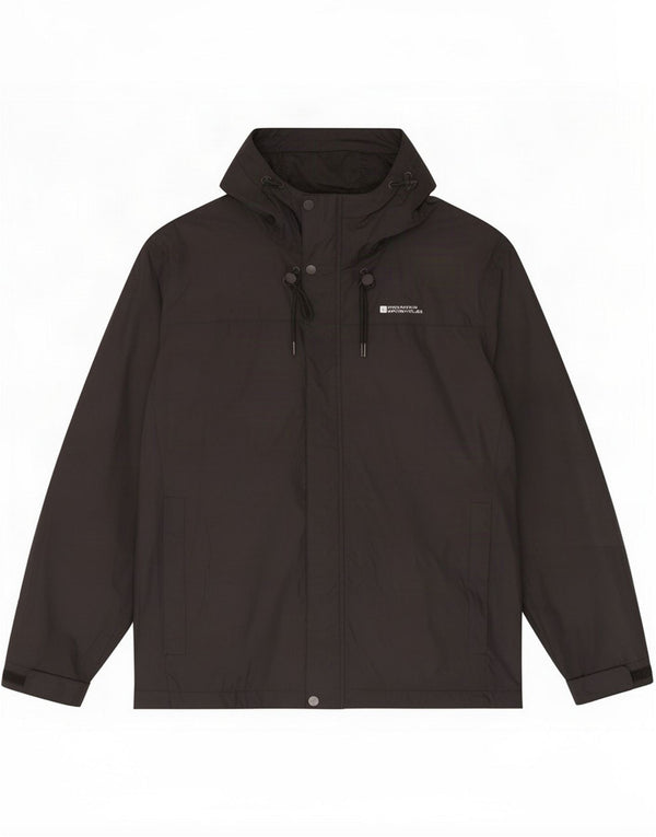 Mountain Warehouse Jaqueta de chuva masculina com capuz UK 42 XL Poliéster preto