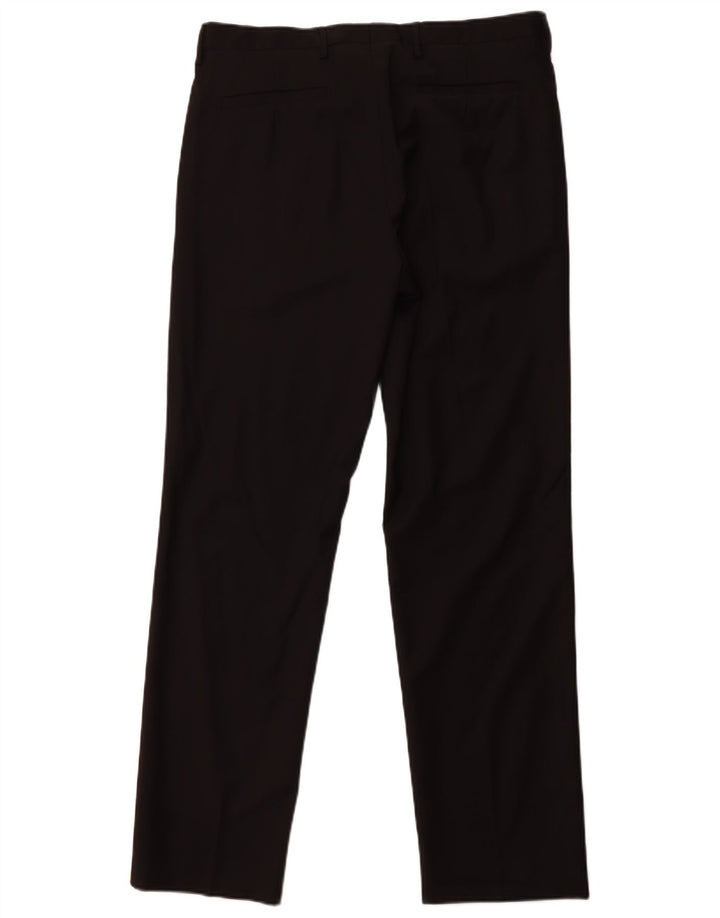 Calça masculina reta ZARA EU 44 grande W34 L31 lã preta