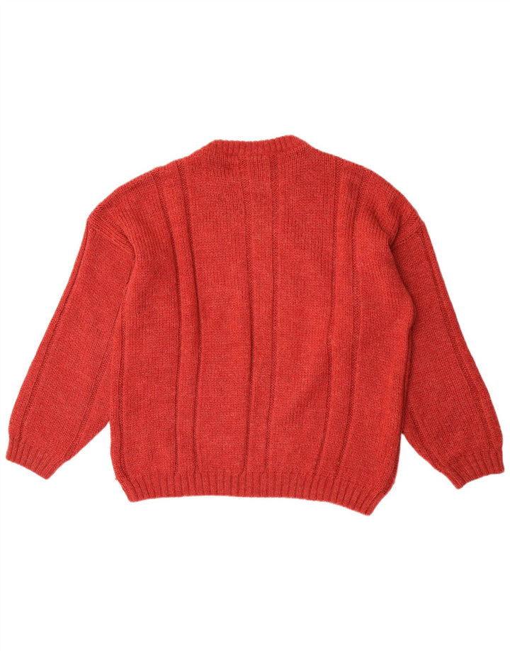 Suéter masculino Luidiana com gola redonda, grande acrílico vermelho