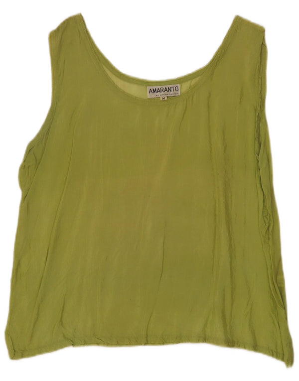 Blusa feminina Amaranto sem mangas oversized top UK 14 viscose verde médio