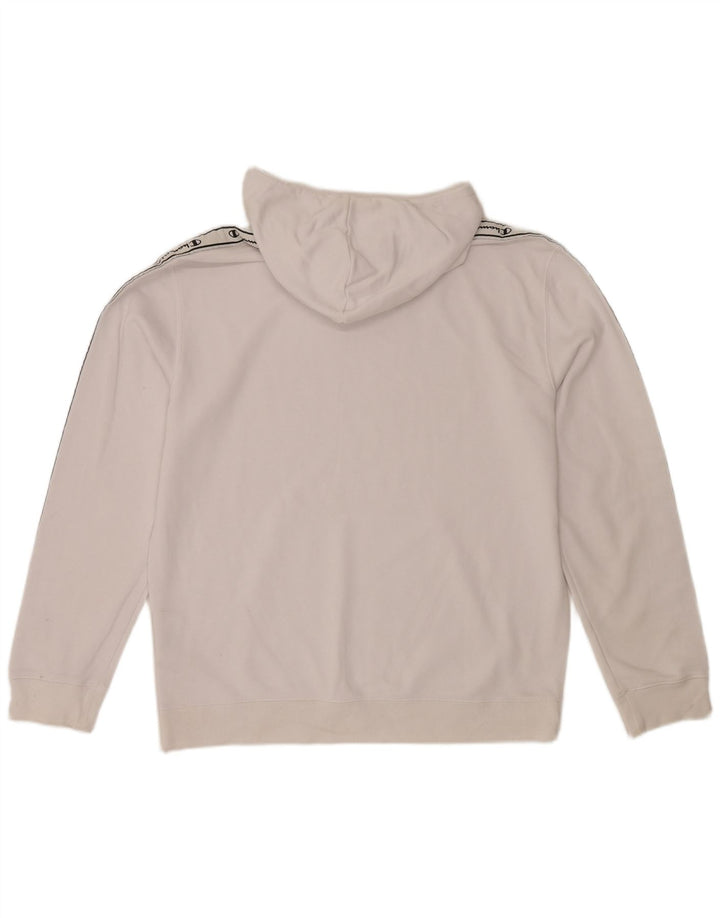 CHAMPION Suéter com capuz gráfico masculino grande algodão branco