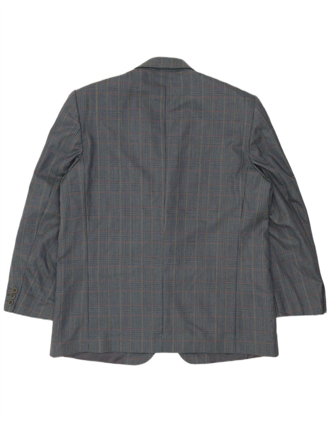 Jaqueta blazer masculina vintage com 2 botões IT 54 2XL azul houndstooth lã virgem