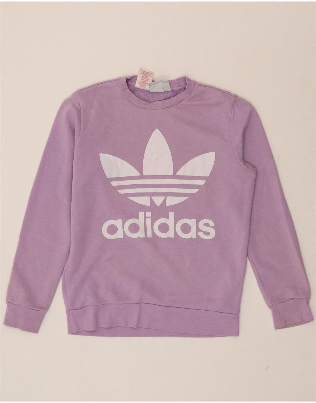 ADIDAS Girls Graphic Sweatshirt Jumper 13-14 Years Purple Cotton Vintage Adidas and Second-Hand Adidas from Messina Hembry 