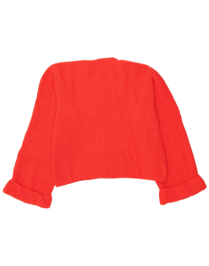 Suéter feminino ZARA com gola redonda grande e gola redonda Reino Unido 10 pequeno vermelho