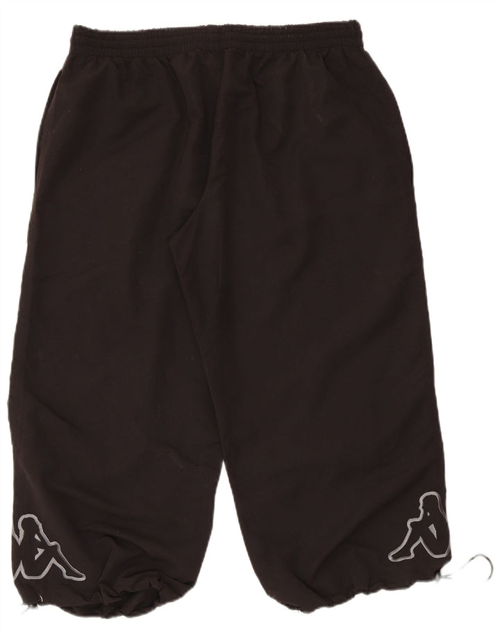 Calça de treino masculina KAPPA Graphic Capri médio preto poliéster