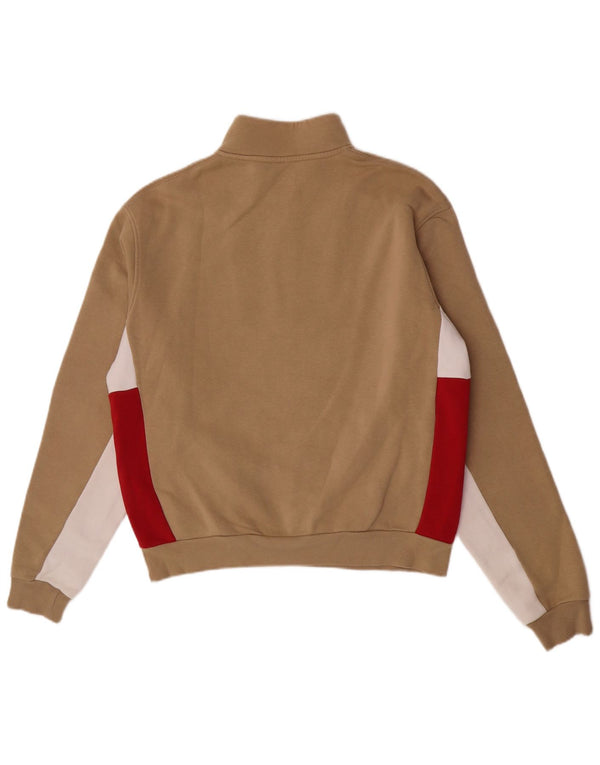 Adidas masculino solto ajuste moletom gráfico jumper pequeno bege colorblock