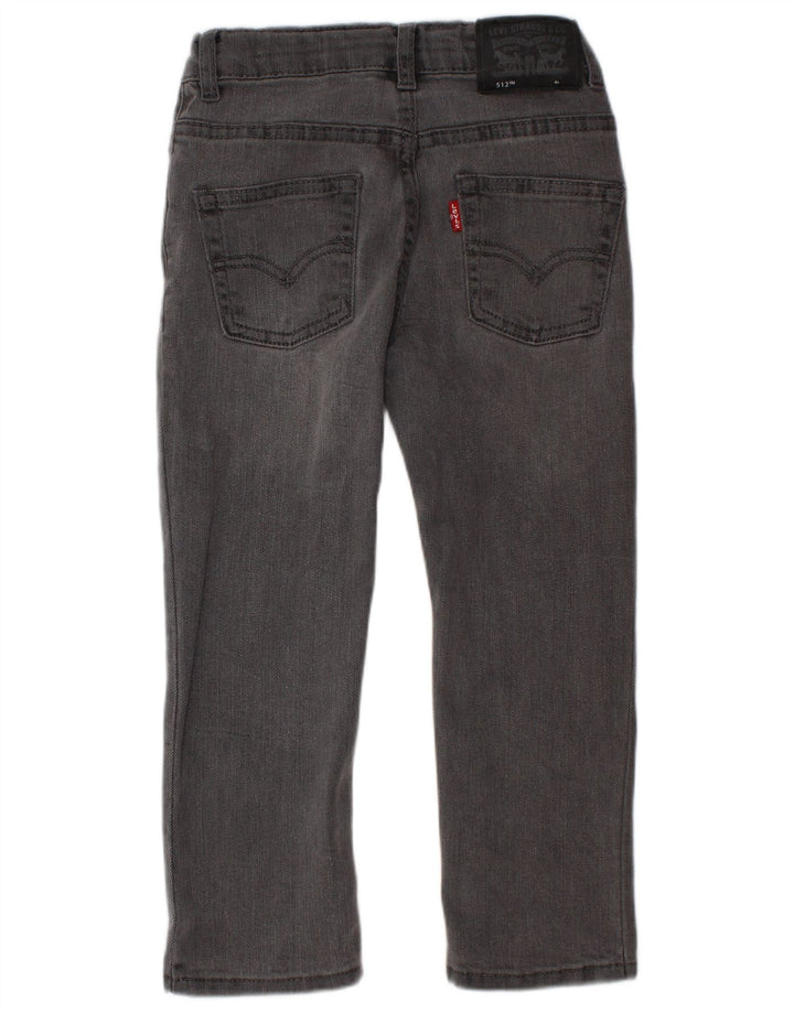 LEVI'S Boys 512 Slim Tapered Jeans 3-4 Anos W20 L16 Algodão Cinza