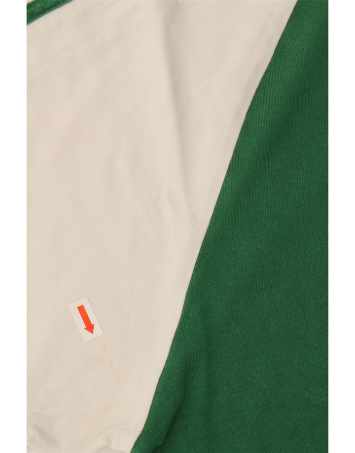 Adidas Mens Camiseta Top Pequeno Verde Colorblock Poliéster