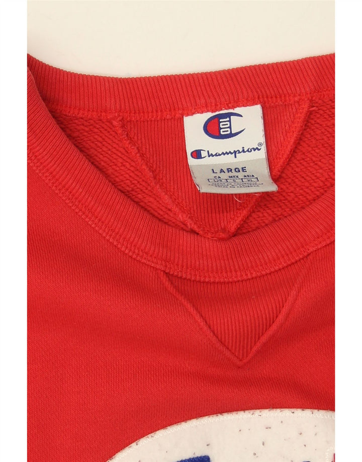 Champion moletom gráfico masculino jumper grande algodão vermelho
