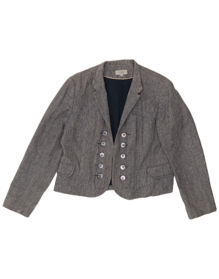 Jaqueta Bolero Feminina Marks & Spencer Reino Unido 18 XL Azul Algodão