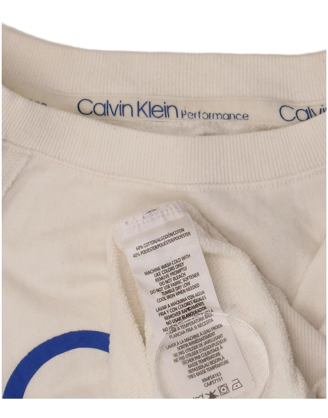 Moletom feminino CALVIN KLEIN Performance Crop Jumper Reino Unido 8 Pequeno Branco