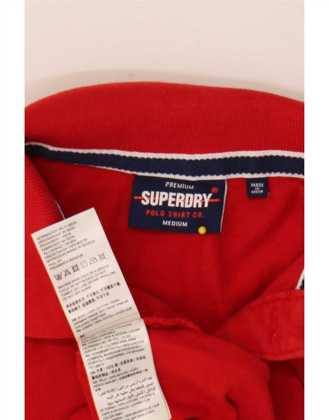 Camisa polo masculina Superdry médio algodão vermelho