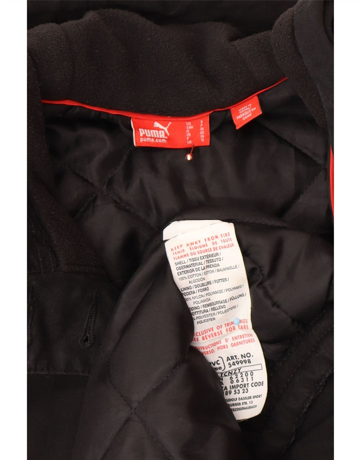 PUMA Womens Oversized Hooded Parka Jacket Reino Unido 10 Pequeno Algodão Preto