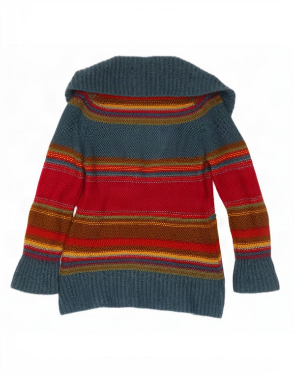 Suéter cardigã feminino Monsoon UK 12 acrílico listrado multicolorido médio