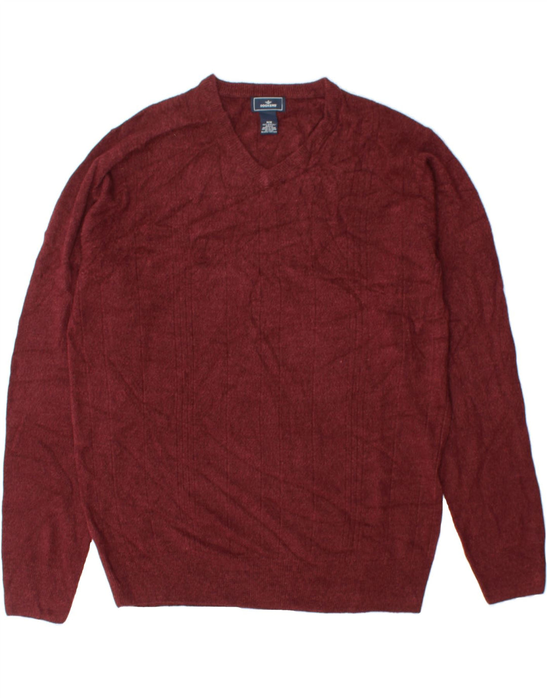 DOCKERS Mens V-Neck Jumper Sweater Medium Maroon Acrylic Vintage Dockers and Second-Hand Dockers from Messina Hembry 
