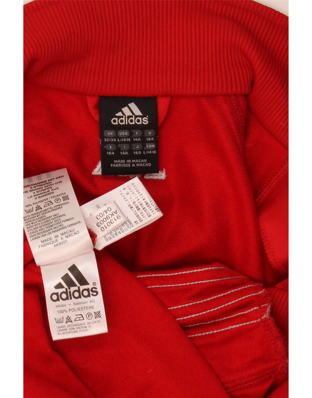 Jaqueta Adidas Meninos Treino Top 13-14 Anos Poliéster Vermelho Vermelho