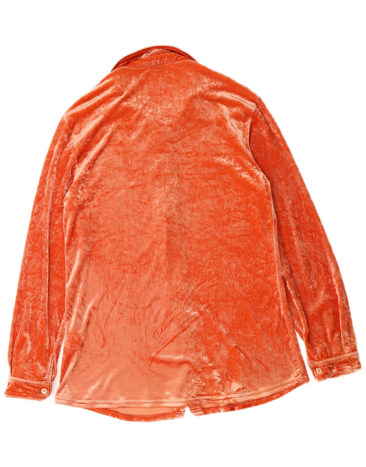 Blusa feminina de veludo Prisma Reino Unido 16 grande acetato laranja