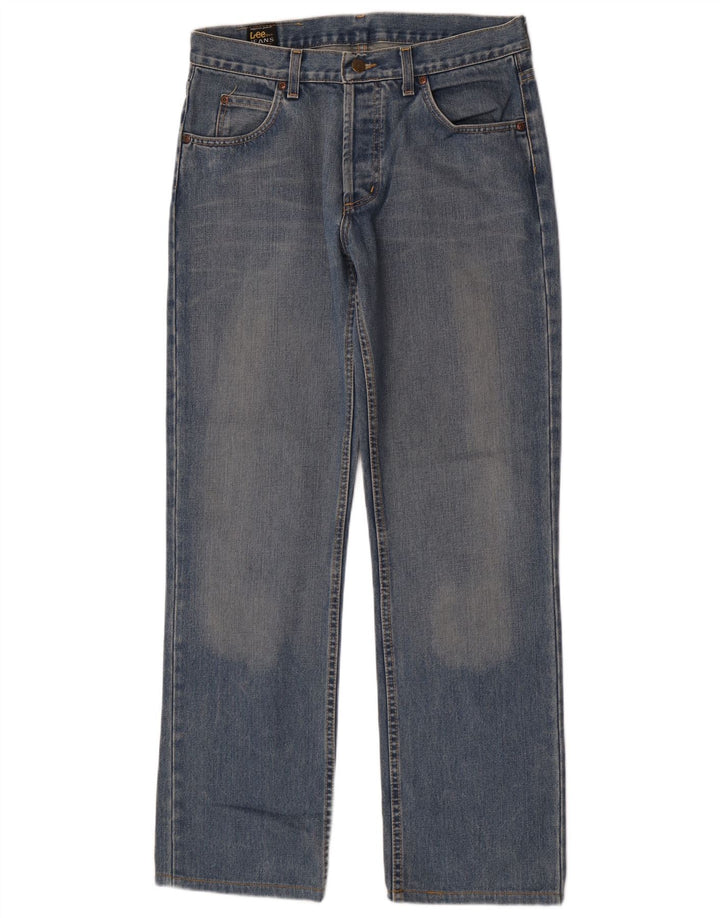 Lee Mens Straight Jeans W33 L31 Azul Algodão