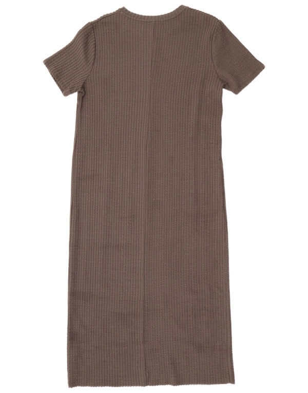 Vestido jumper feminino Zara Trafaluc de manga curta Reino Unido 14 grande algodão cinza