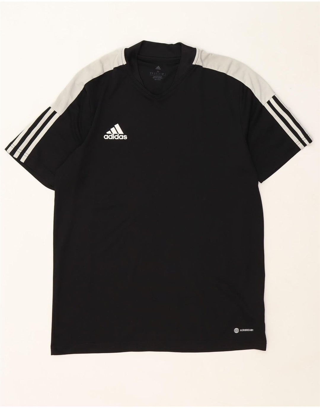 Adidas Mens Aeroready Camiseta Top Médio Preto Colourblock Poliéster