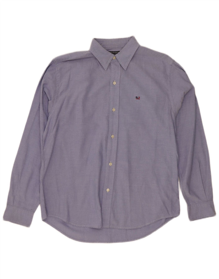Camisa masculina Ralph Lauren média azul algodão clássico
