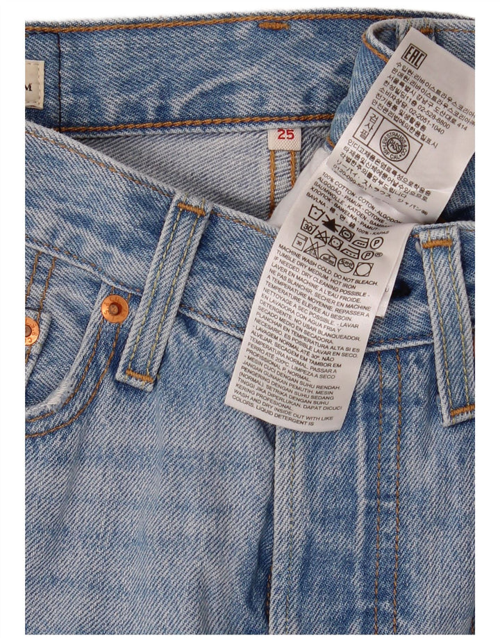 Saia jeans feminina LEVI'S desgastada W25 XS algodão azul