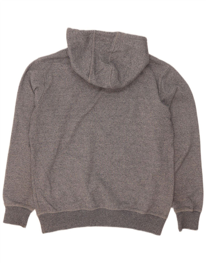 Suéter Ellesse masculino com capuz gráfico cinza médio algodão manchado