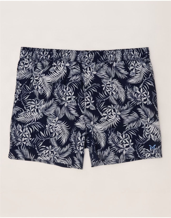 Shorts de natação masculino Crew Clothing médio azul marinho floral