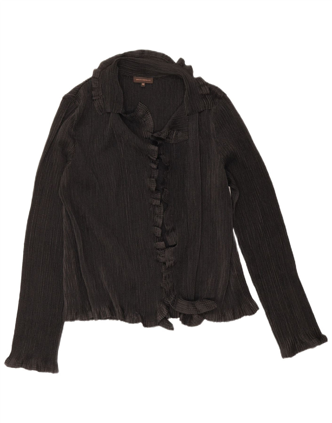 Blusa feminina Adolfo Dominguez com babados na frente IT 46 grande preta