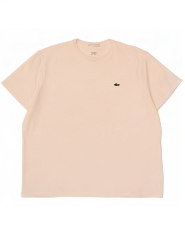 Camiseta masculina Lacoste Regular Fit tamanho superior 9 4XL algodão branco