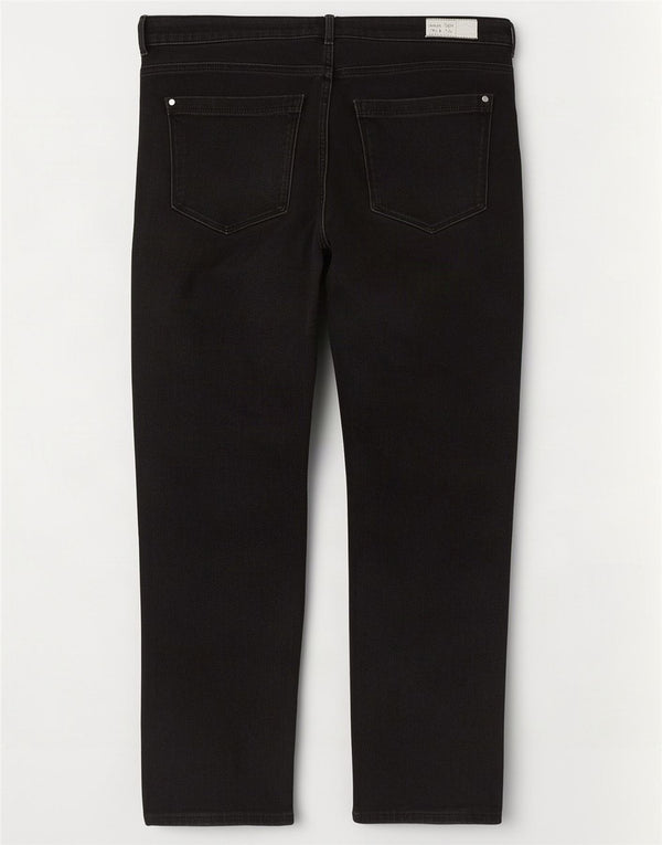 Calça jeans feminina Marks & Spencer Lily Crop Slim UK 18 XL W36 L26 algodão preto