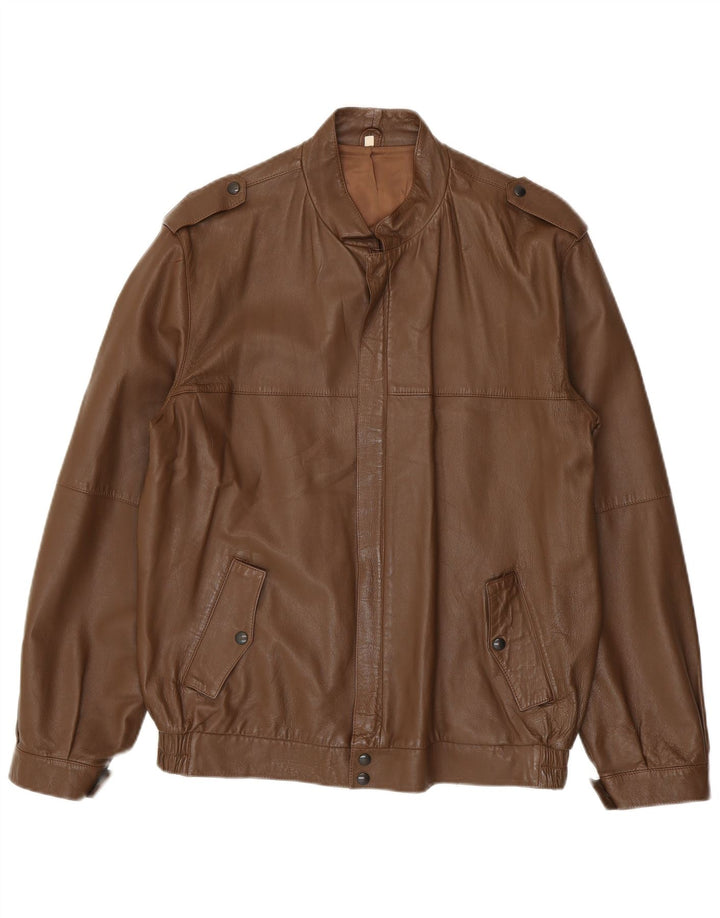 Jaqueta masculina de couro militar Indios IT 52 XL couro marrom