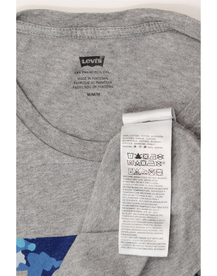 Camiseta masculina gráfica Levi's Top cinza médio algodão