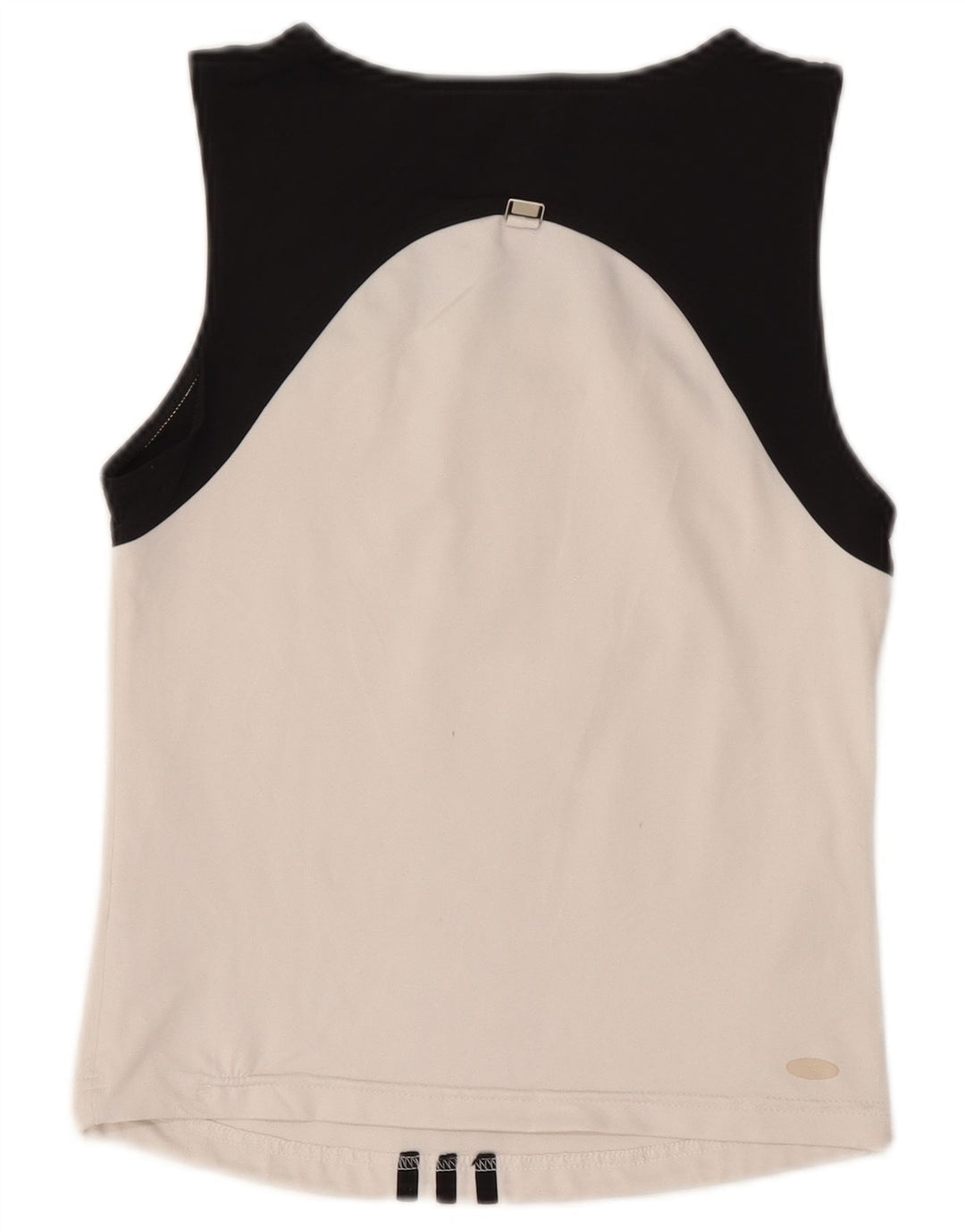 Adidas Womens Crop Vest Top UK 12 Medium White Colourblock Poliéster