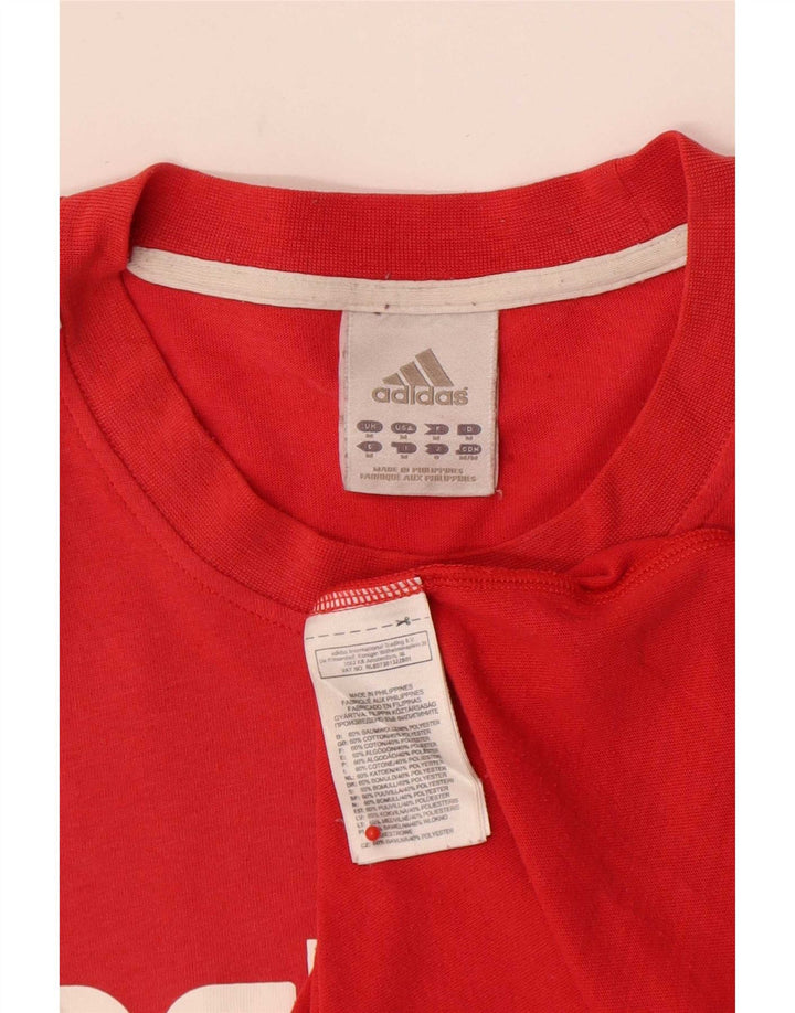 Adidas Mens Graphic T-Shirt Top Médio Algodão Vermelho