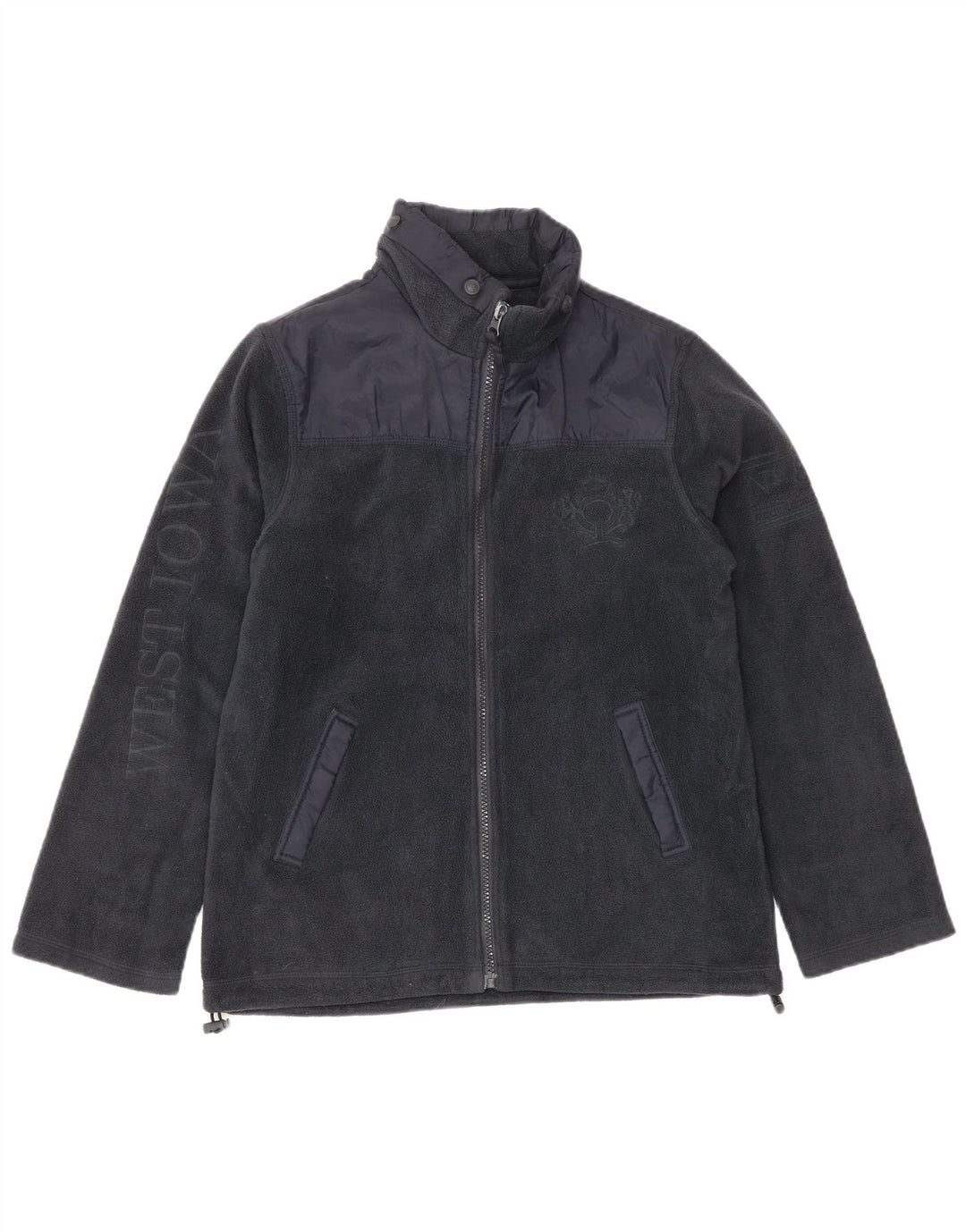 Jaqueta de lã gráfica para meninos MASSIMO DUTTI 11-12 anos azul marinho poliéster