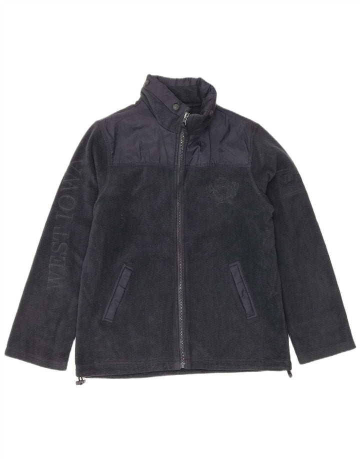 Jaqueta de lã gráfica para meninos MASSIMO DUTTI 11-12 anos azul marinho poliéster
