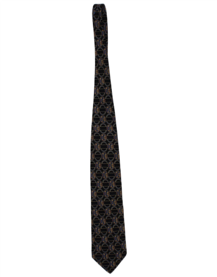 Gravata masculina Valentino Cravatte tamanho único azul marinho de seda geométrica designer