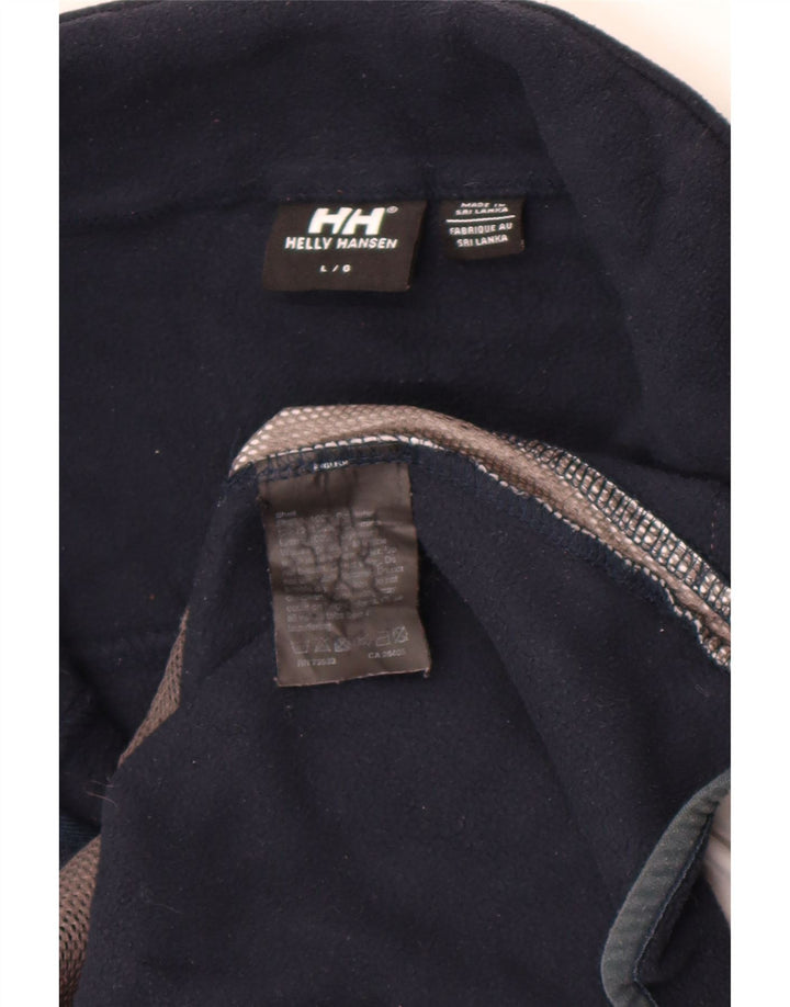 Jaqueta masculina de lã gráfica Helly Hansen UK 40 grande bloco colorido azul marinho
