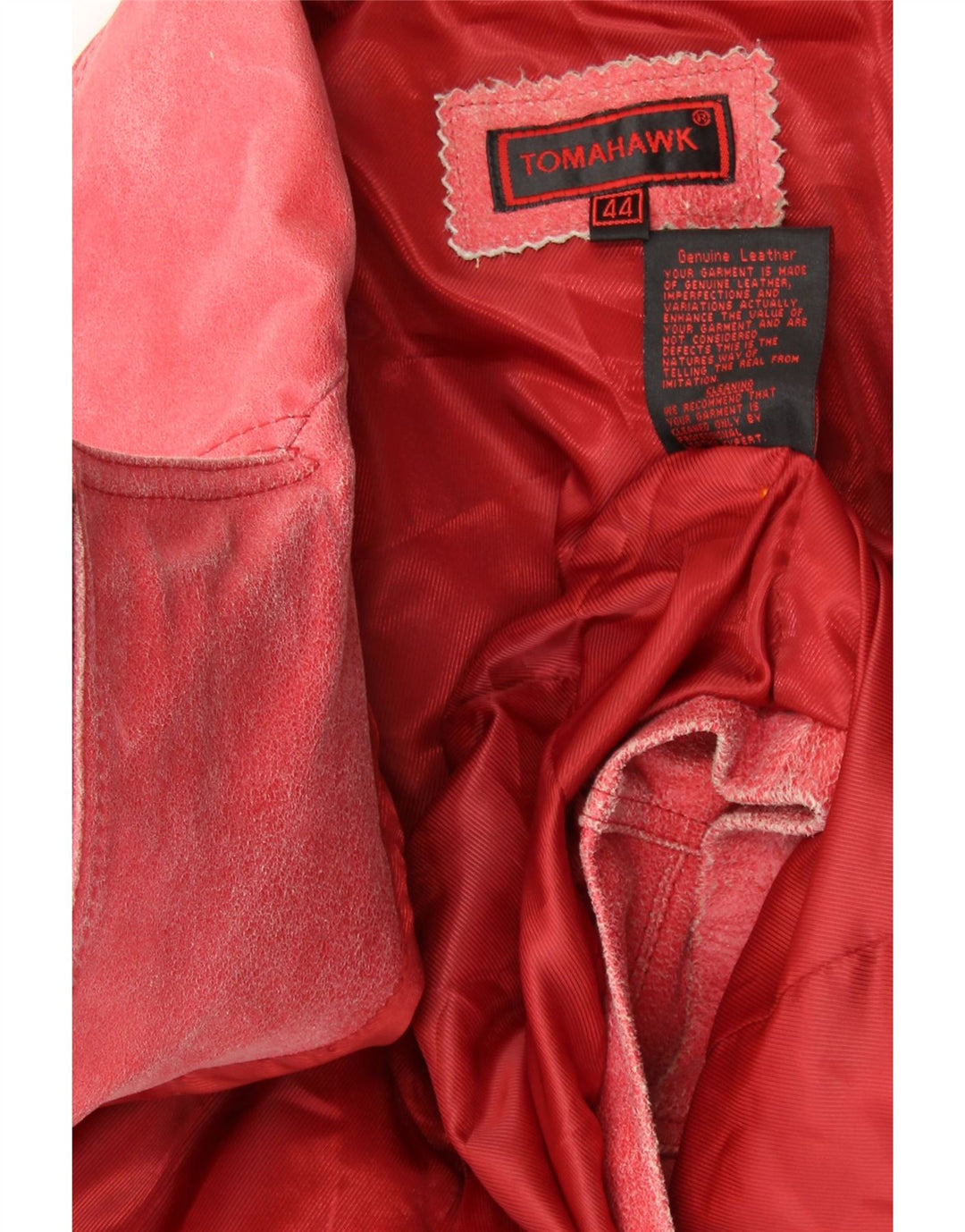 Jaqueta feminina de couro curto TOMAHAWK IT 44 couro vermelho médio