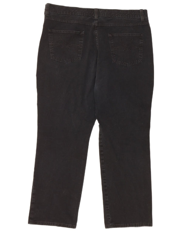 Calça feminina reta casual Marks & Spencer UK 18 XL W38 L26 preta