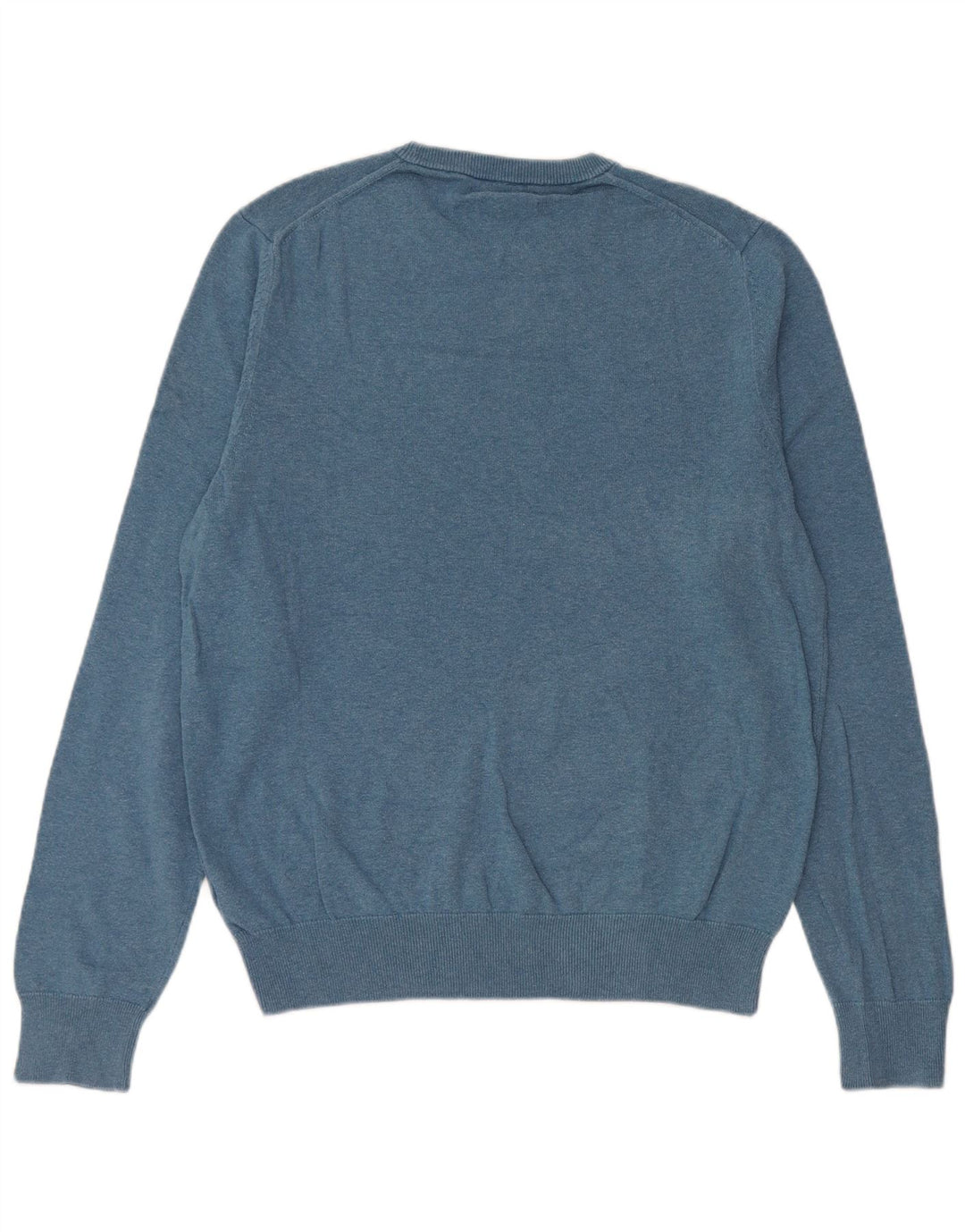 Suéter masculino Marks & Spencer com gola redonda, algodão azul médio