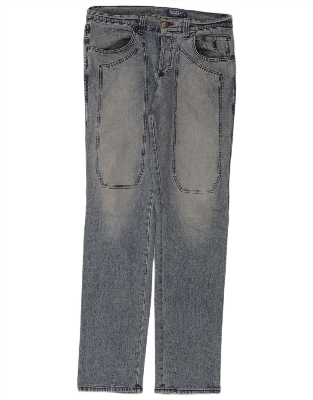 Jeans retos masculinos Jeckerson W34 L33 algodão azul