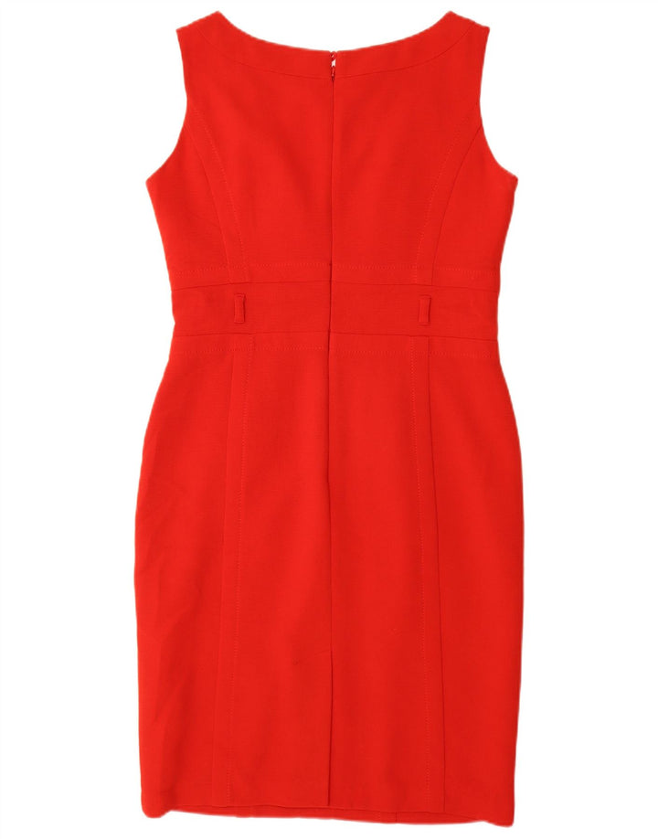 Vestido feminino Marks & Spencer sem mangas com bainha UK 12 poliéster vermelho médio