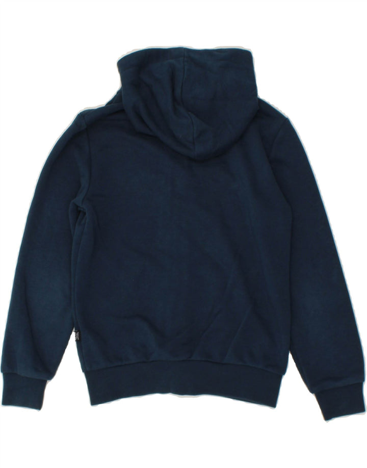 PUMA Boys Graphic Zip Hoodie Sweater 9-10 Years Navy Blue Cotton Vintage Puma and Second-Hand Puma from Messina Hembry 